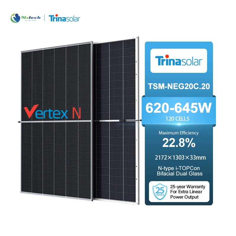 Солнечная Tsm-Neg20C.20 полуэлементы солнечная панель фотомодуль 620 Вт 625 630 635 640 645 двойная стеклянная модульная