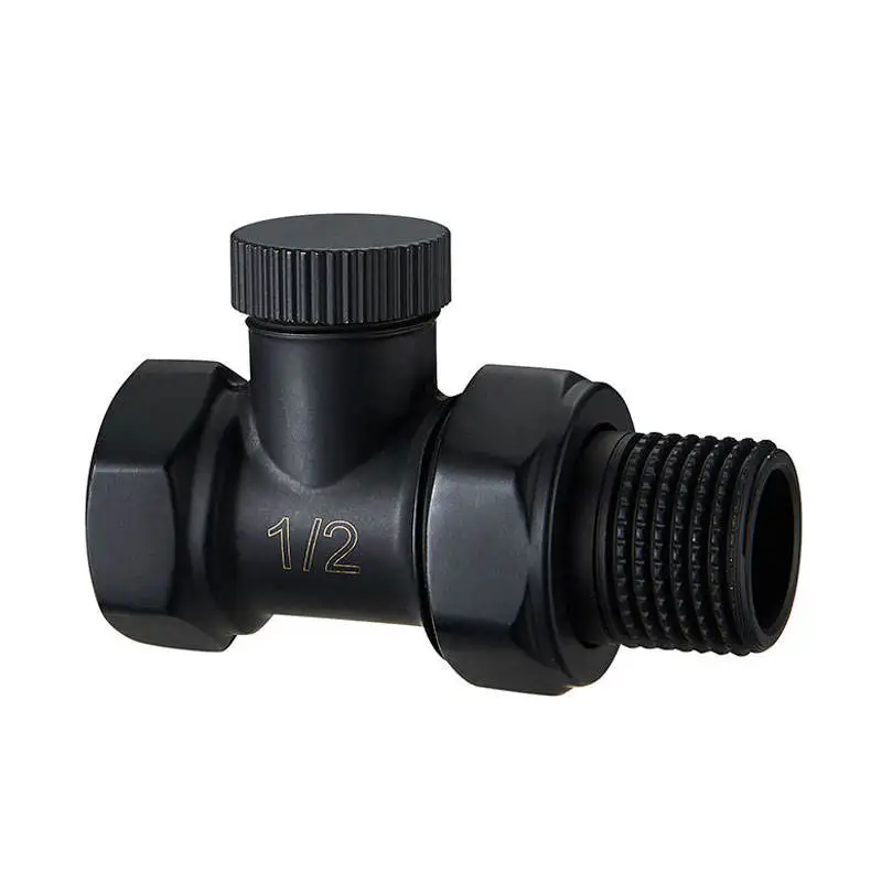 Preset angle type angle thermostatic anthracite two way radiator valve