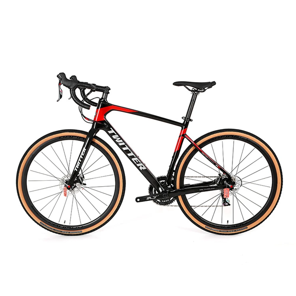 Twitter GRAVEL double color tyre road bicycle disc brake carbon fiber 700c large mens road bike price