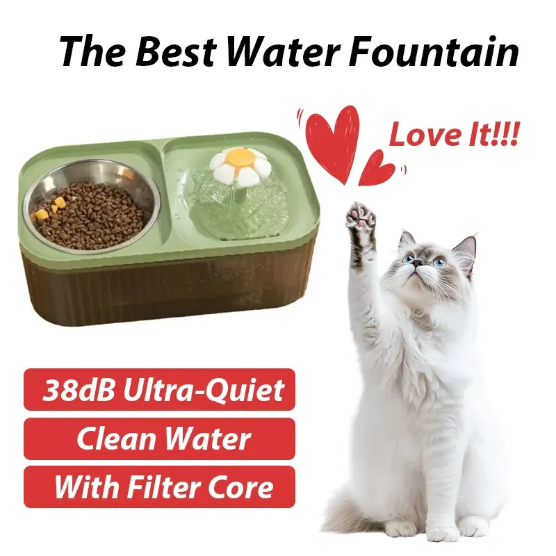 Custom App Control Ultra Silent Filtration Flow Mode Food-Grade Water Circulation Separator Automatic Pet Water Fountain