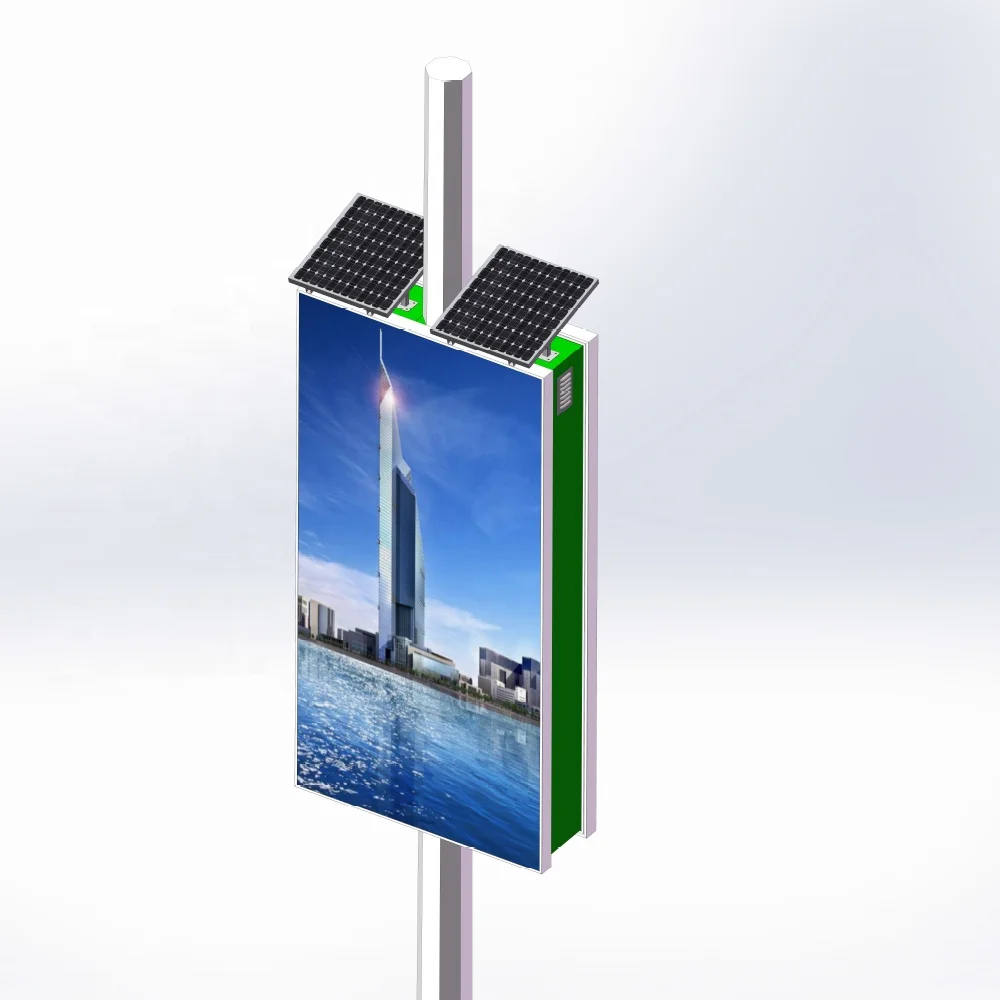 Outdoor Road Street WIFI 4G Double Sided Advertising Pole Lamp Post LED Screen Display