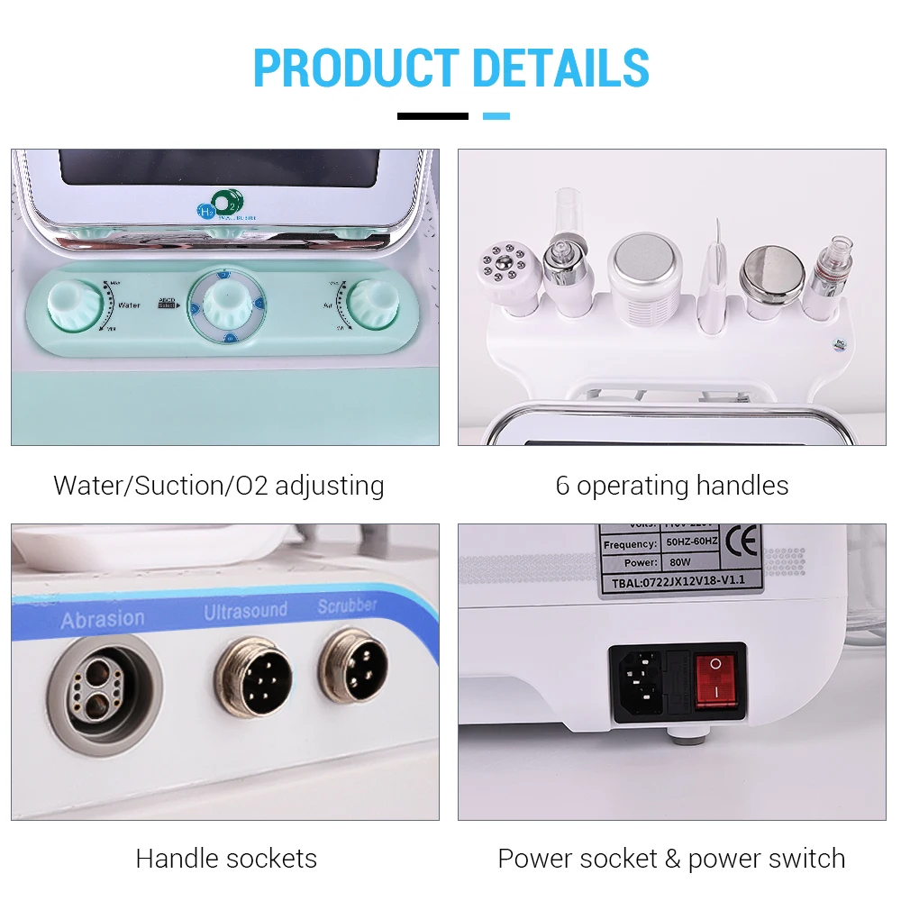 h2O2 hydro water jet peel  hydrodermabrasion device 7 en 1 facial dermabrasion hydra microdermabrasion machine
