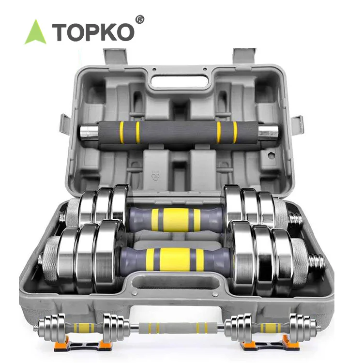 TOPKO 20 30 50kg Steel Fitness Equipment Buy Online Cheap Gym Weight Adjustable Barbell Dumbbells Set