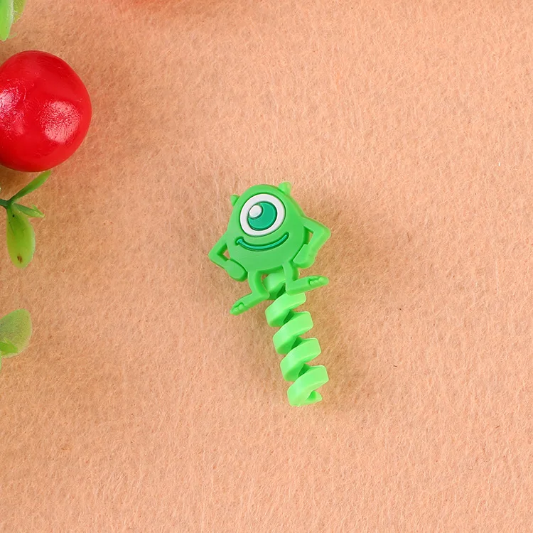 Cartoon Silicone flexible USB spiral cable protective jacket mobile phone de cable protector