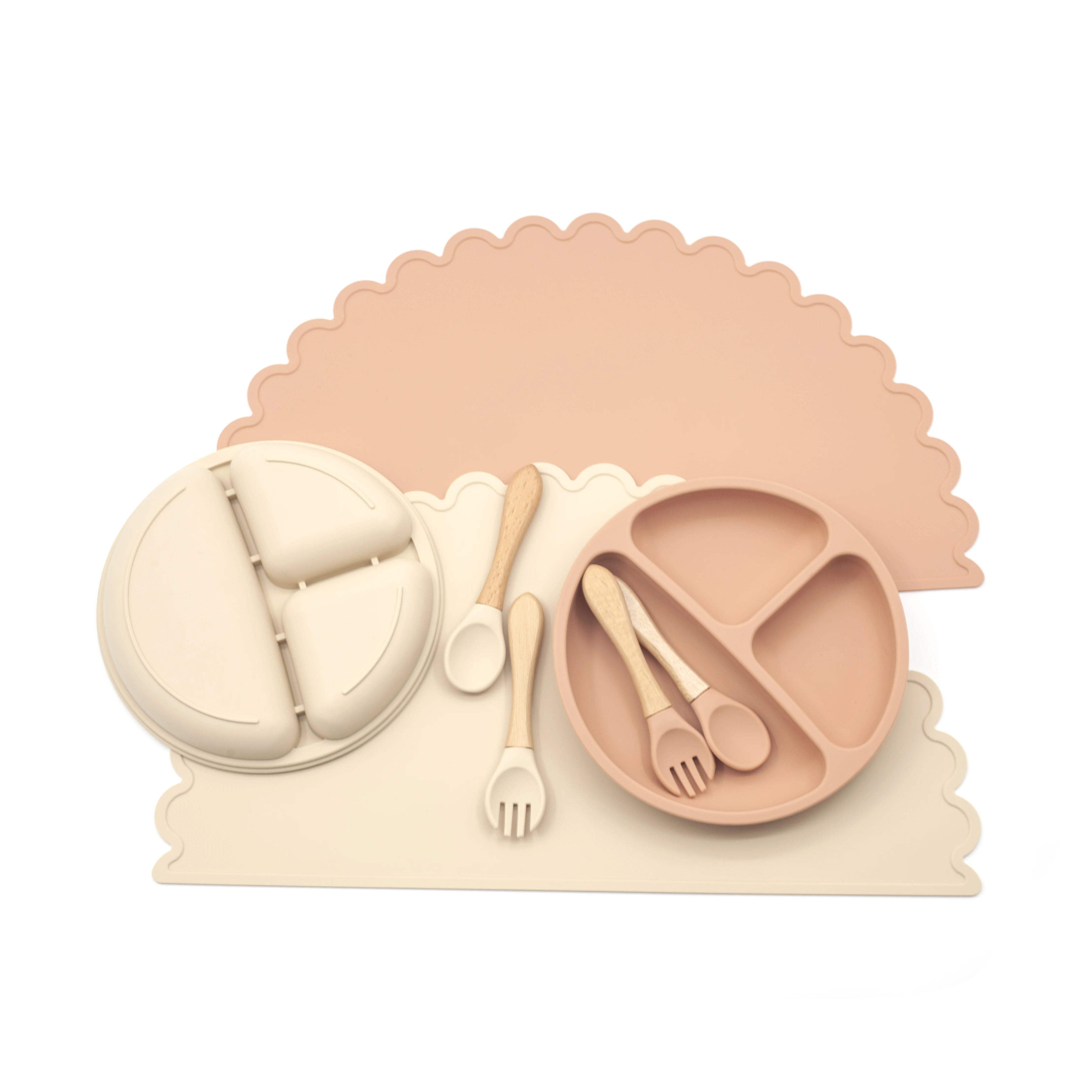 Factory Price Custom Color Table Mat Insulation Silicone Baby Waterproof Placemats Motivate Kids Learn While They Eat Divided Pl