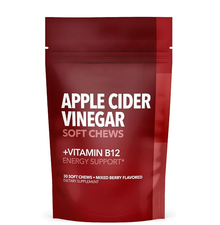 Private Label ACV Gummies Apple Cider Vinegar Gummy Chews Apple Cider Vinegar Supplements Gummies with Vitamin B12 Folate