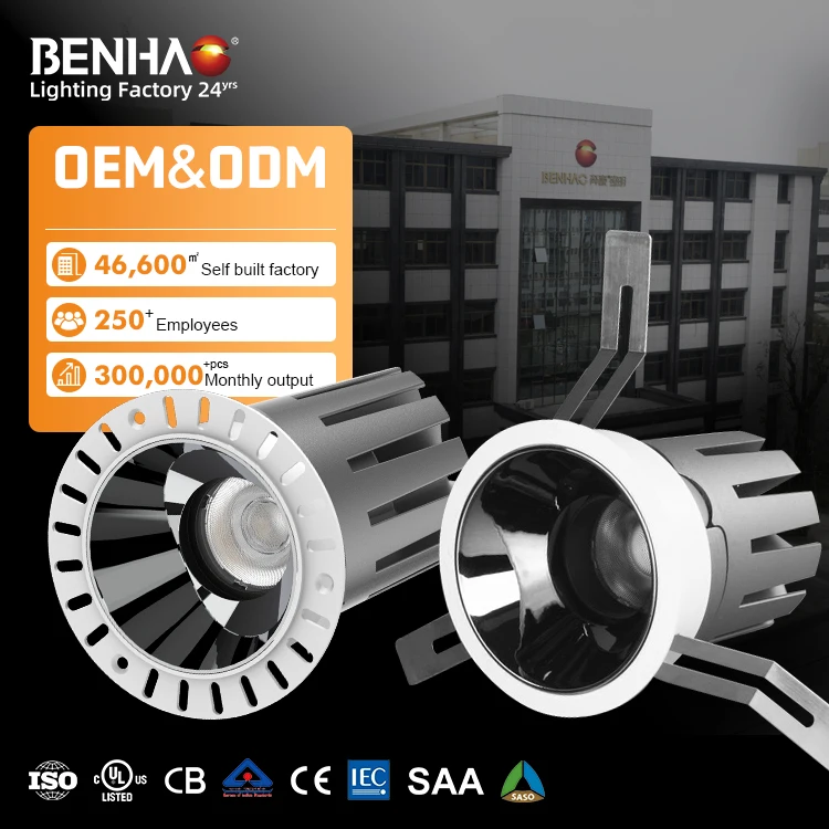 Hot Selling 15° 24° 36° 50° Angle Adjustment 220V Aluminium 12W 20W 24W 26W 30W 35W 60W 90W Recessed Led Spotlight