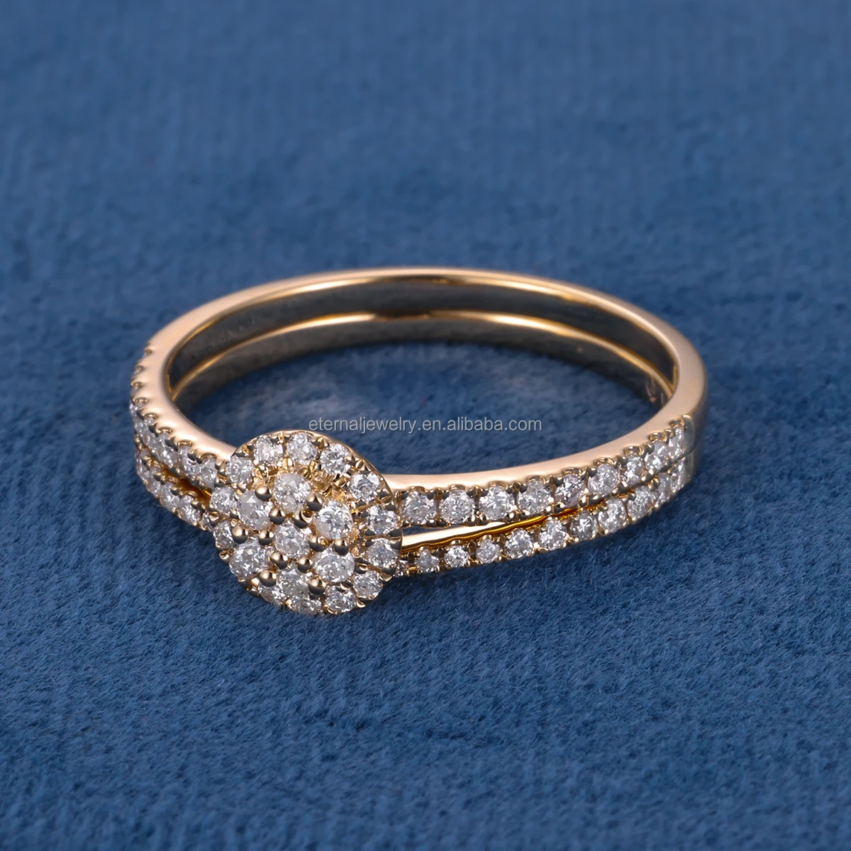 Bulk Custom Price S925 Silver 9K 10K 14K 18K Solid Gold Round Brilliant Cut Moissanite Diamond Ring Band