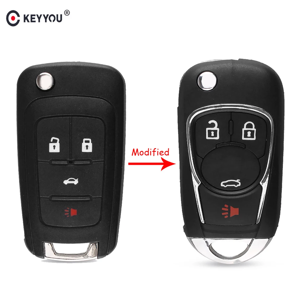 KEYYOU 4 Buttons Folding Flid Remote Car Key Shell Case For Chevrolet Camaro Cruze Sonic 2012-2013 Spark 2013 Equinox 2010-2013
