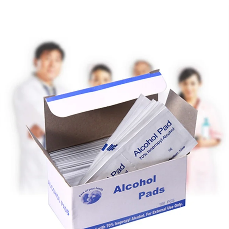OEM IPA 75% Alcohol Multifunctional Cleaning Wipes Alcohol Prep Swab Pads With Individual Packaging 100pcs/box