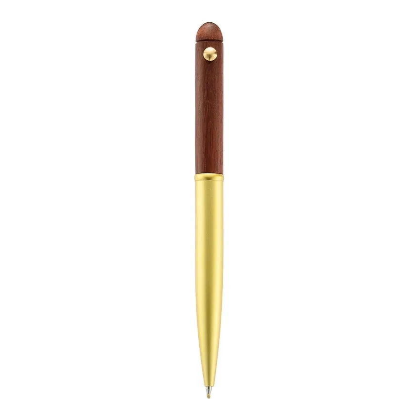 AIGUONIU Brass metal solid wood signature pen, high aesthetic value student business office gift writing pen