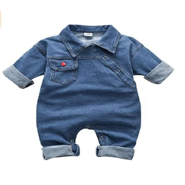 
Комбинезон джинсовый с длинным рукавом для маленьких мальчиков и девочек 