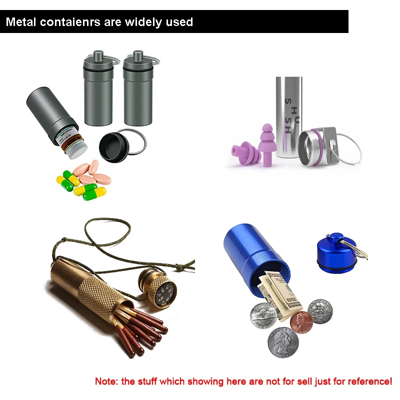 Portable O-Ring Geocaching Storage Pill  Earplug ID Holder First Aid Pill Container with Keychain