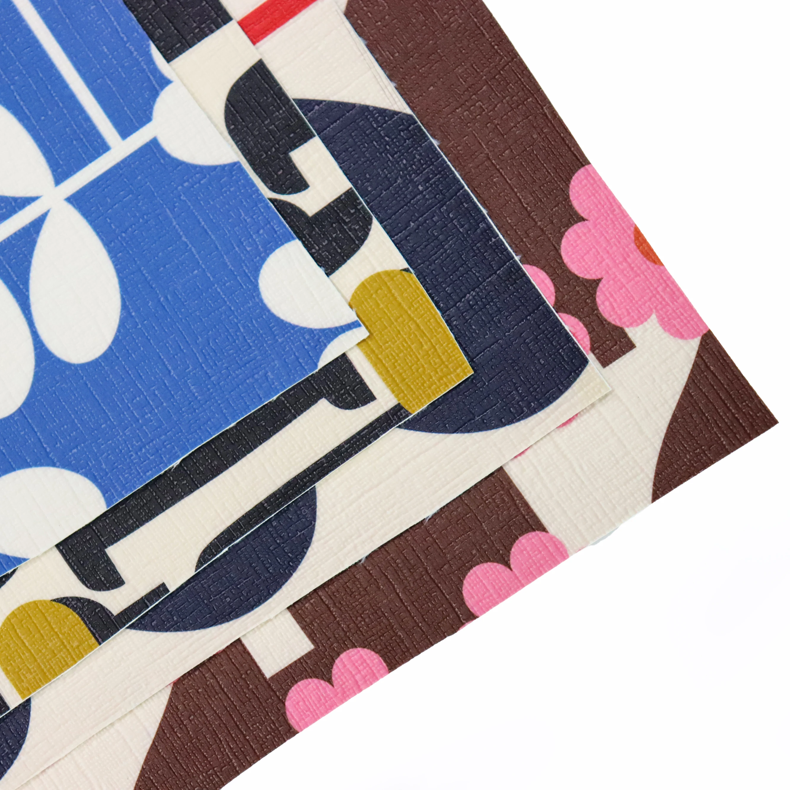 Custom Printed Microfiber Designer Leather Fabric Vegan Leather Rolls Pvc Synthetic Faux Leather