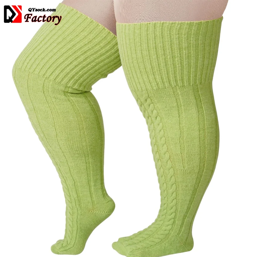 Oem Wholesale Plus Size Thigh High Stockings Woman Over the Knee Thin Tube Socks Long Sport Tights Casual Striped Leg Warmers