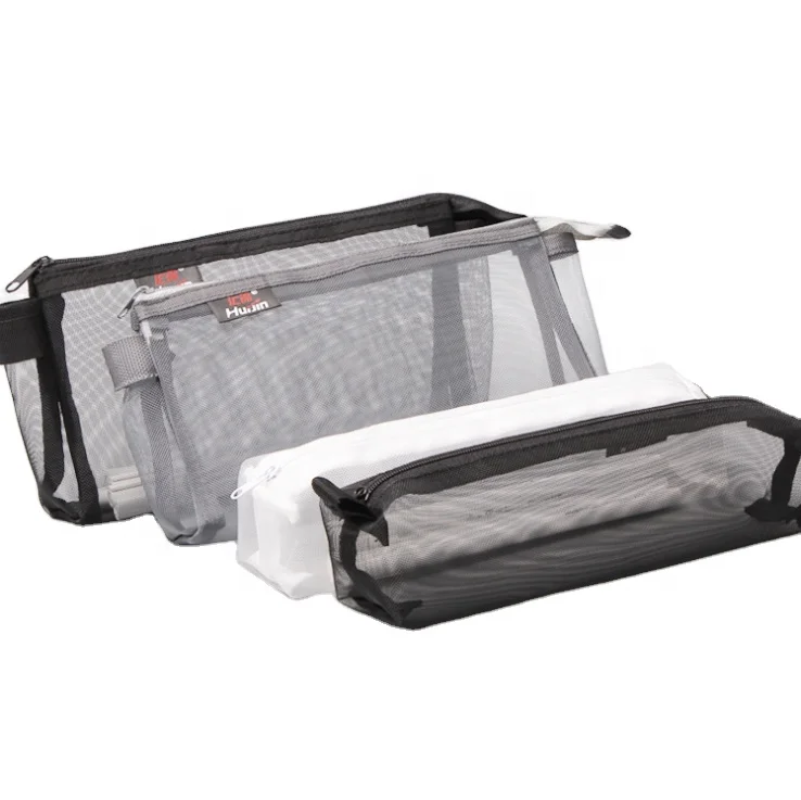 Wholesale Mesh Zipper Pouch A6 /B6 Size Cosmetic Case Holder Students Storage Pencil Bags