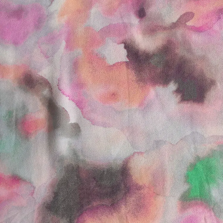 Wholesale 75d polyester tie dyed chiffon printed fabric floral for women dress