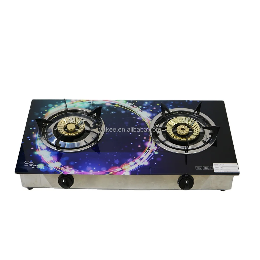 Hot Sales Tempered Glass Double Burners Gas Cooker, Cooking Gas Stove, Gas Burner Factory