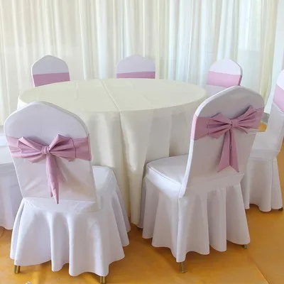 Satin Chair Covers Bows Sashes Band Wedding Bowknot Spandex Chair Sash Buckles Cover