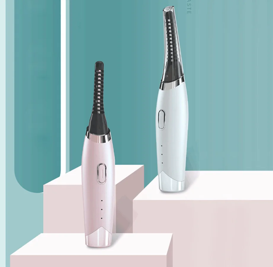 Eyelash Curling Device Mini USB Electric Heated Eyelash Curler Handheld Portable Perming Lift Eyelash Brush Makeup lasting Tools