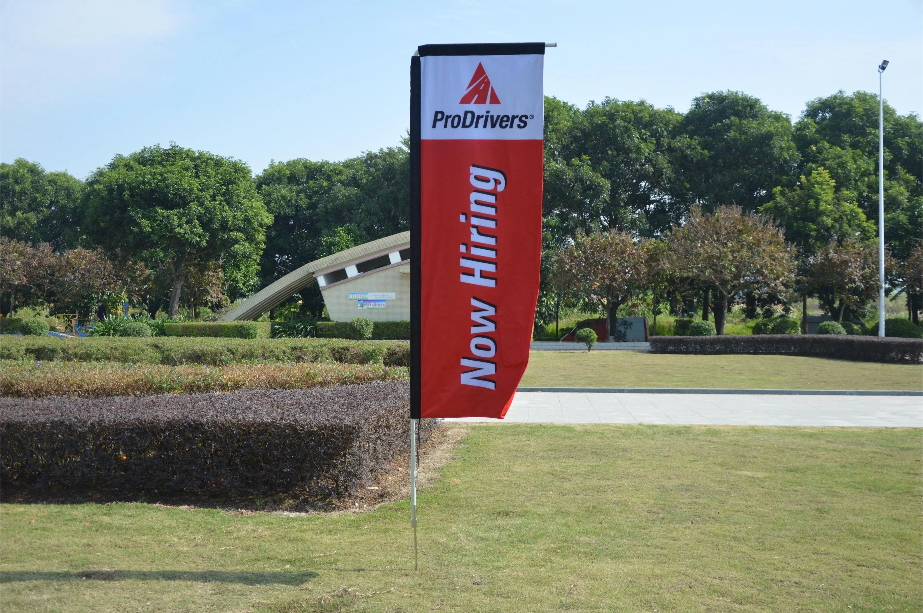 GLOBAL TENT Custom Advertising Rectangular Flag Dynamic Rectangular Display Modern Promotional Banner