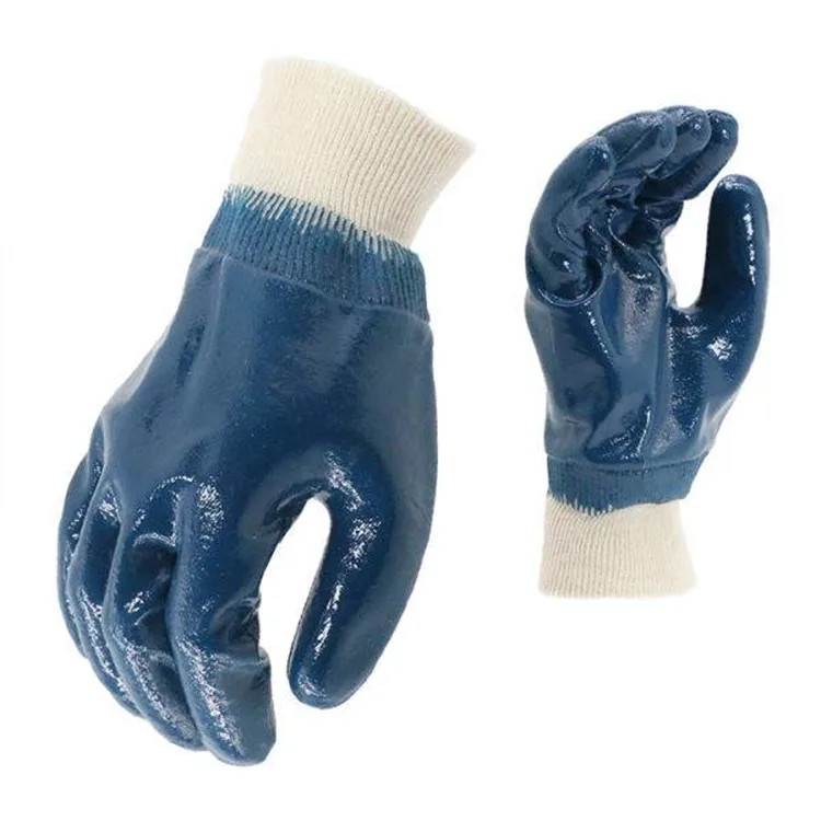 China Supplier Wholesale Heavy Duty Nitrile Blue Coated Gloves Oil And Gas Resistant Safety gloves