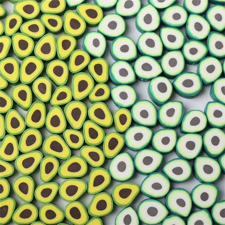 Hobbyworker Avocado Fruit Clay Loose Beads for Handmade DIY Bracelet Necklace Jewelry Making Accessories B0250