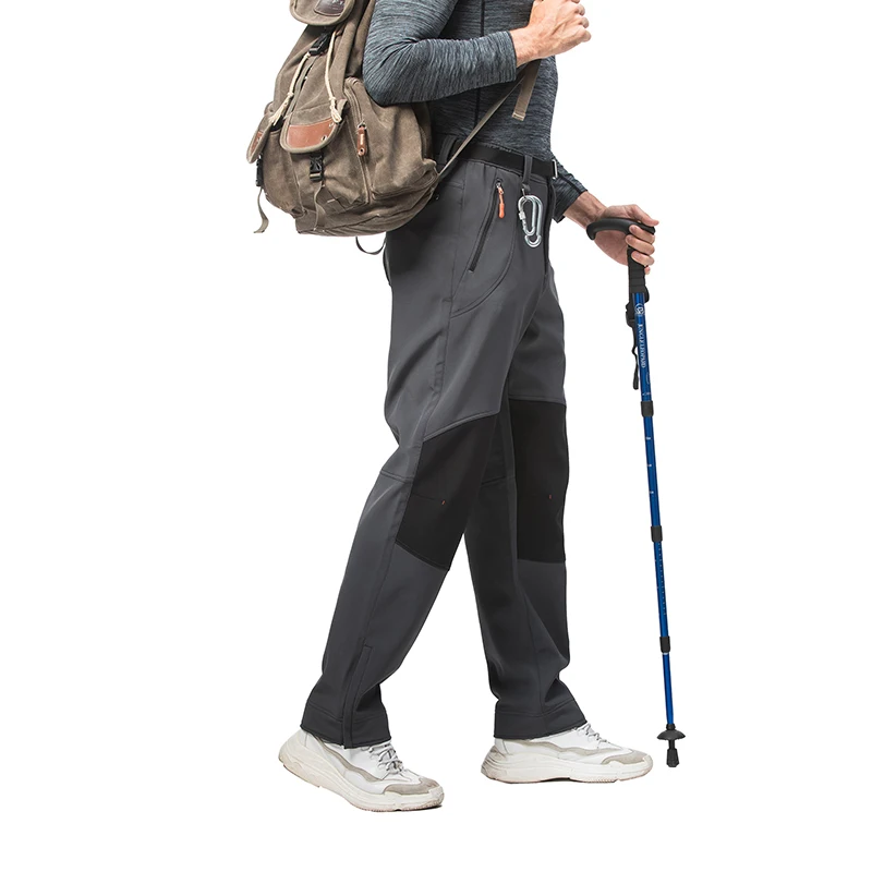 Athletic Men Windproof Hiking Tactical Pants Multi Pockets Water Repellent Outdoor Climbing Trekking Softshell  Pants