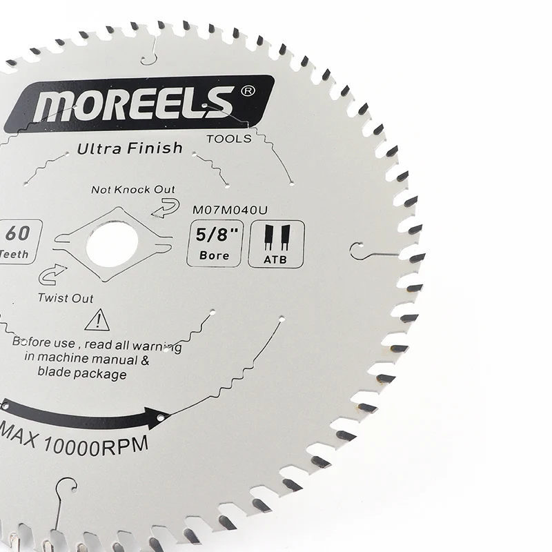 MOREELS New 7'Inch 184mm 60-Tooth 5/8' Arbor ATB TCT Saw Blade For Wood Cutting Power Tools Accessories Ultra Finish Cutting