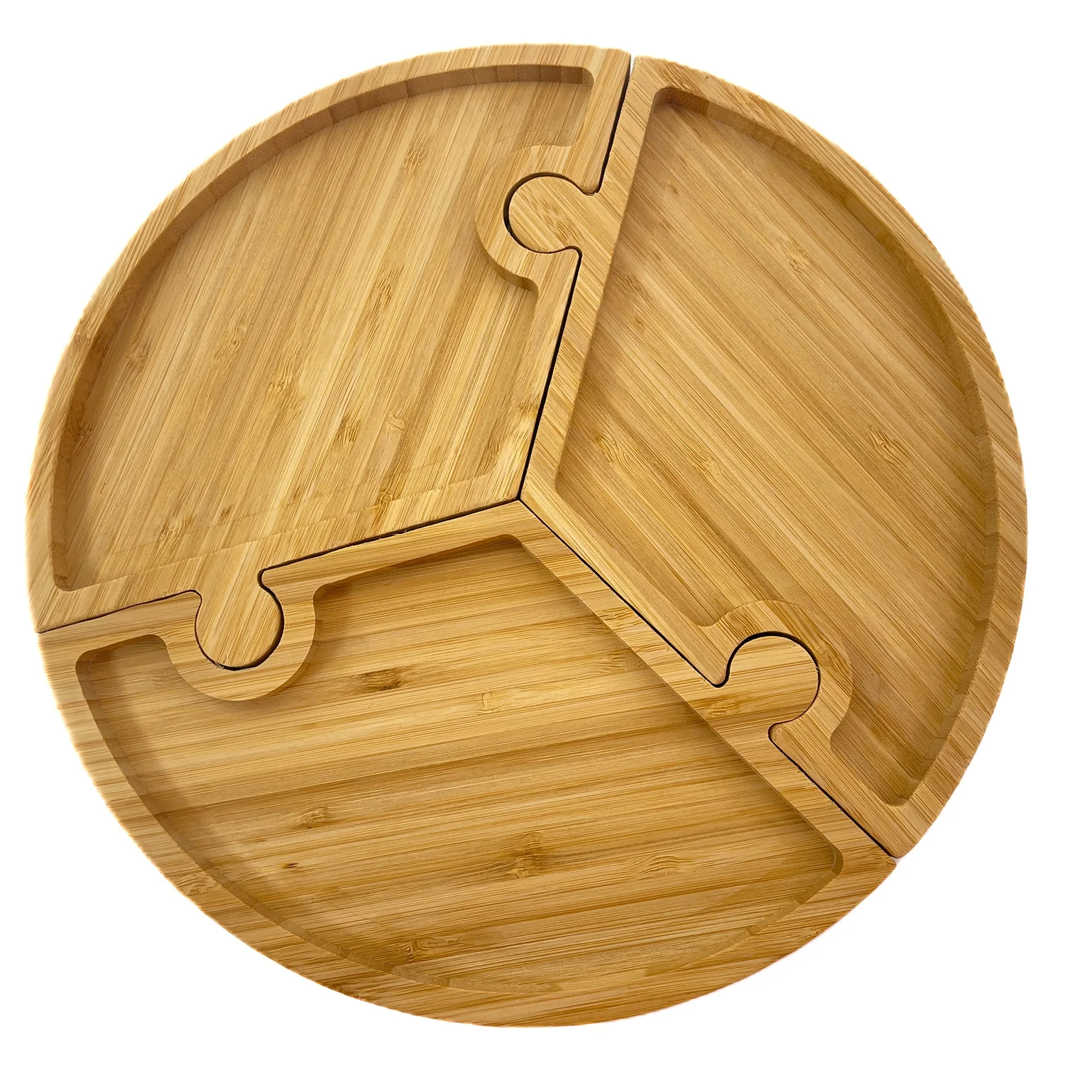 Bamboo Detachable Fruit Nuts Pistachio Snack Bowl Tray Food Serving Tray Sweet Snacks Wholesale Serving Trays