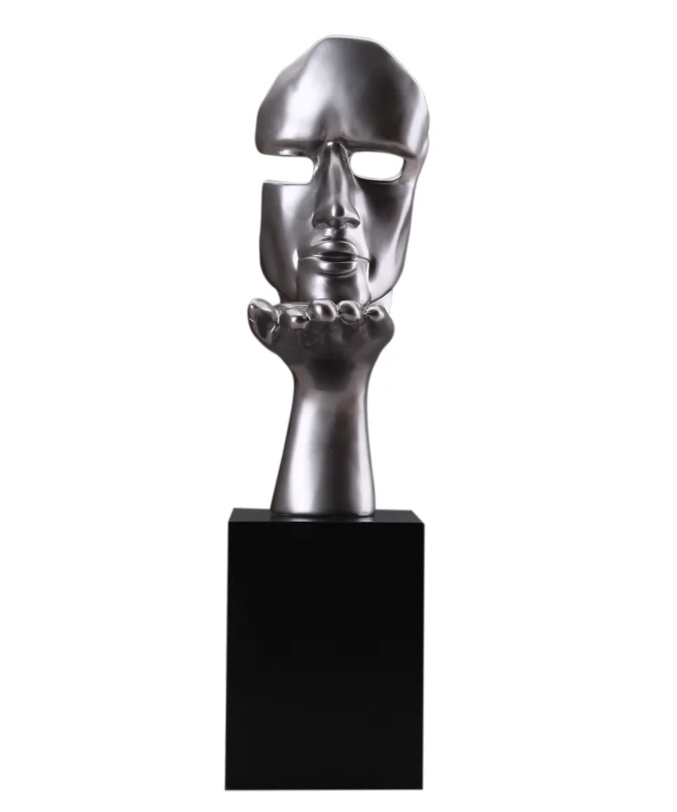 Human Face Statue Resin Abstract Craft Figurines Decorative Sculptures Cast Figure For Home Decorations
