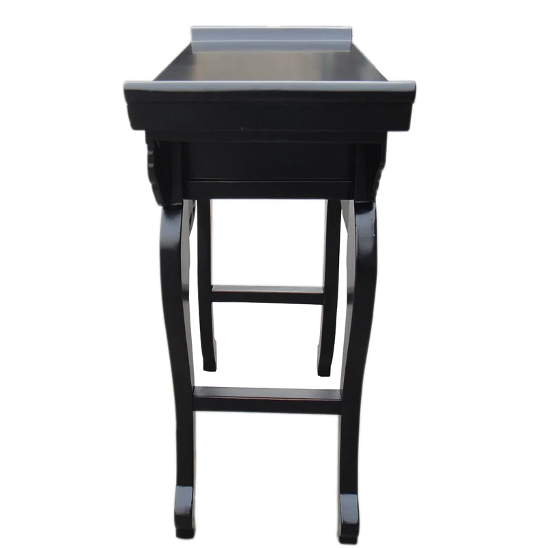 retro shabby chic wood side end Carve Table with 1 drawers and carved designs for living room