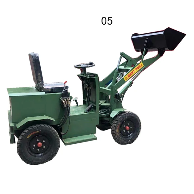 Electric silent bulk hauling forklift loader shoveling operation earthwork construction machinery