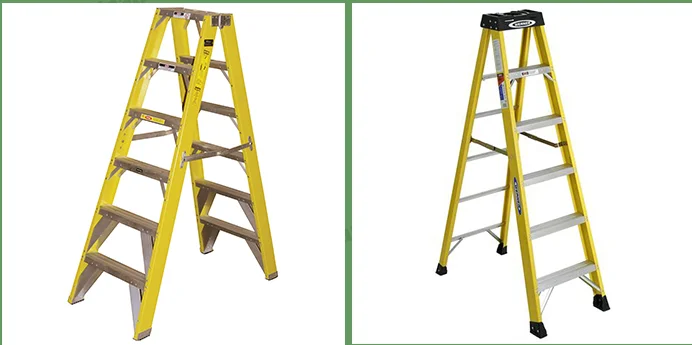 Electricians Platform 7 Tread Fiberglass Fiber Glass Step Ladder