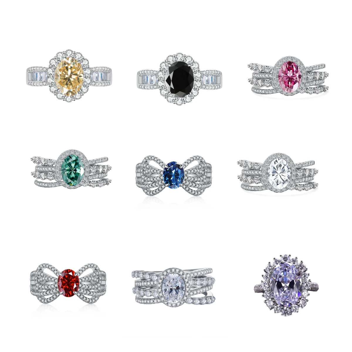 Lab Grown Moissanite Diamond Mass Custom Niche Design S925 Silver Moissanite Ring