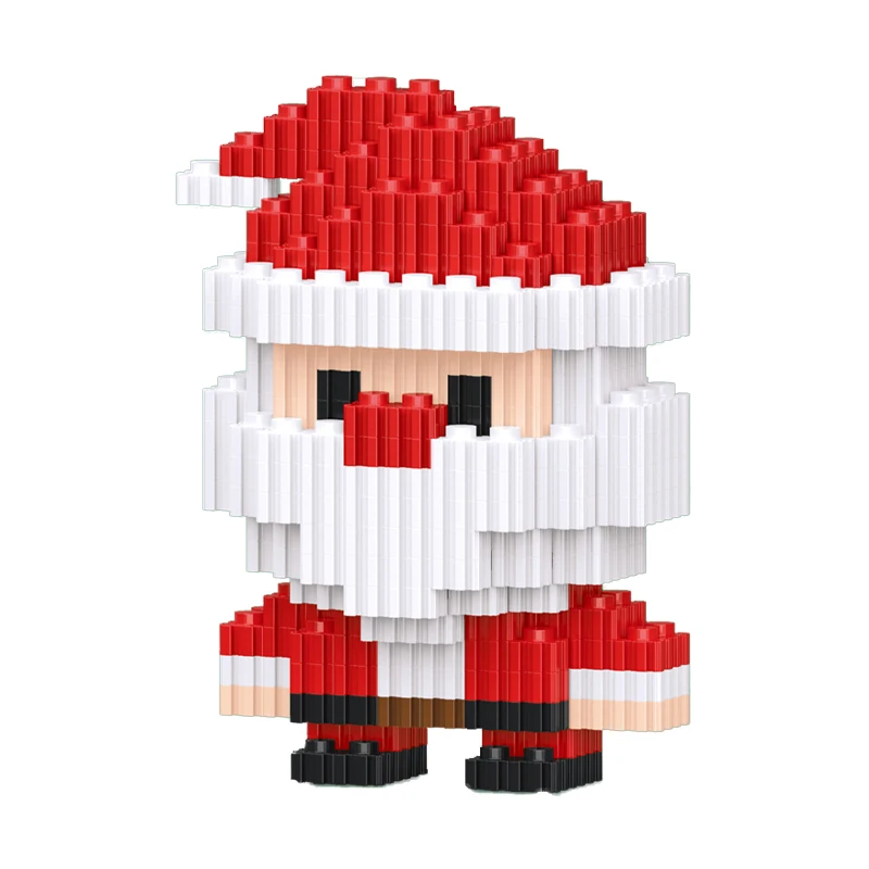 QS Cheap Price Kids DIY Assembly Small Particles Christmas Theme Plastic Educational Building Block Set Toys For Children Gift