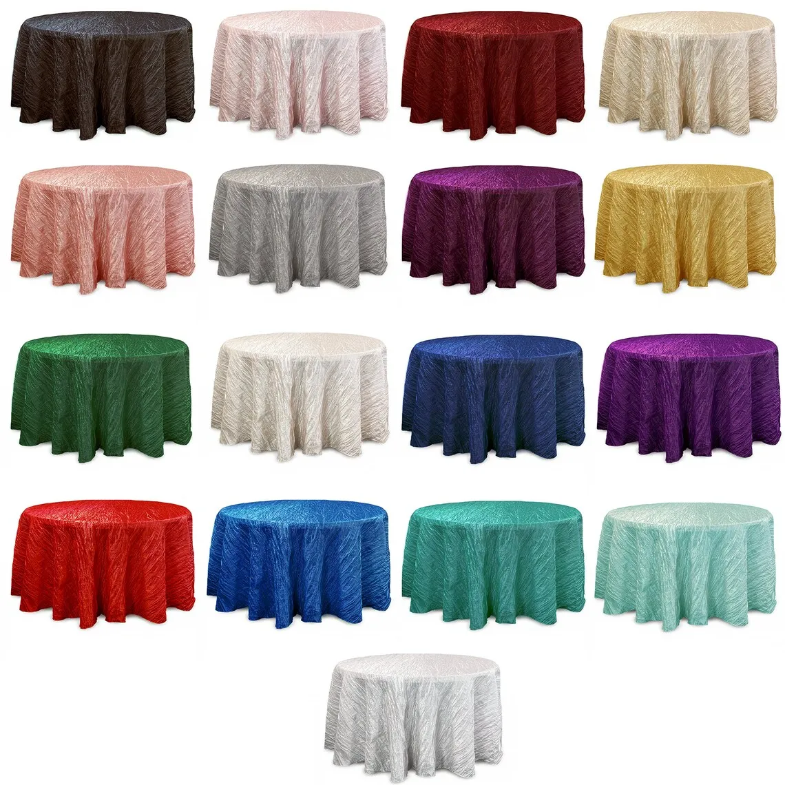 Wholesale 100% polyester crushed taffeta tablecloth for restaurant home party wedding tablecloth