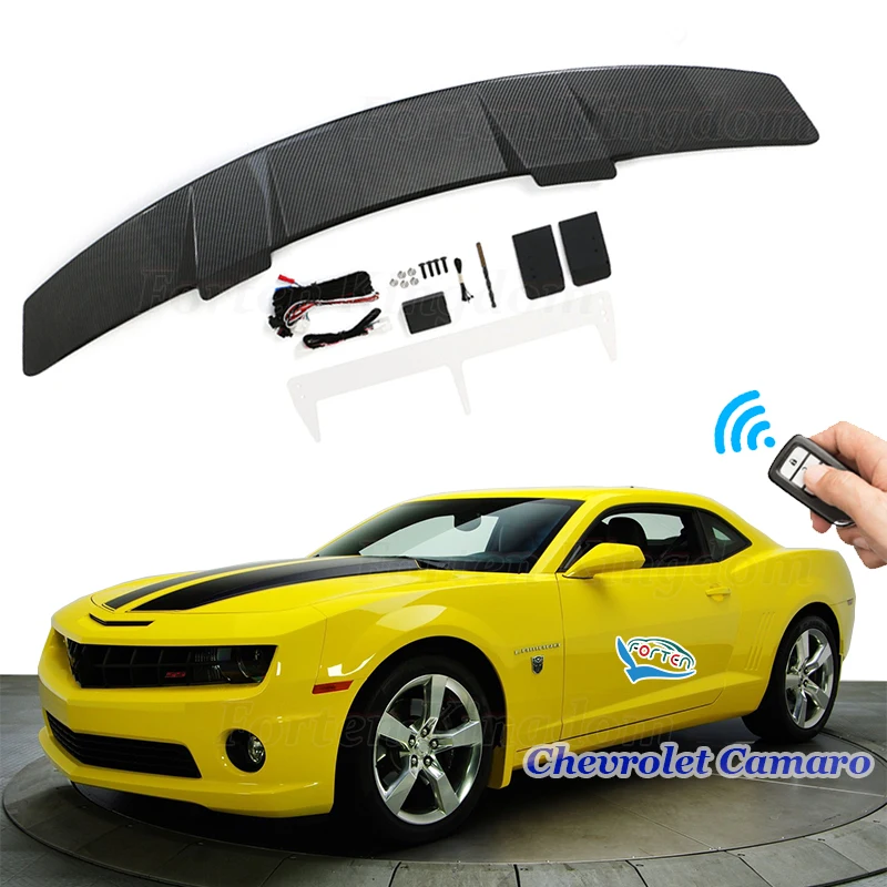 Universal Carbon Fiber Car Spoilers Fit For Chevrolet Camaro 2015-2022 Model Rear Wings Spoiler Car Electric Spoiler Accessories