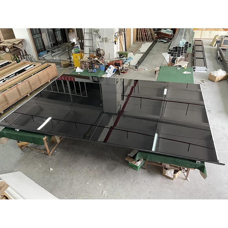 In 2023 new materials and new types of aluminum alloy frameless mirror tempered glass electric garage doors will be supplied