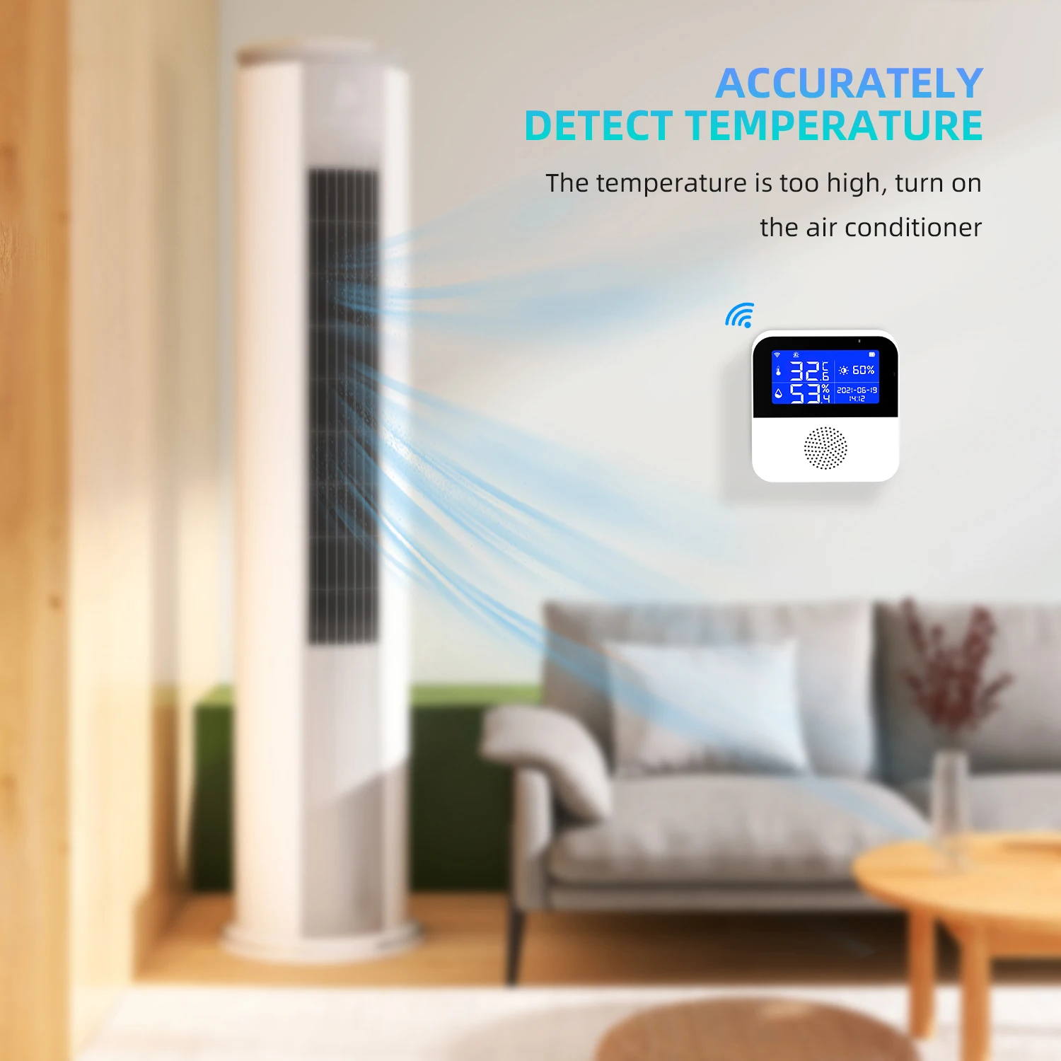 Digital LCD Display Alarm Refrigerator Fish Tank Aquarium Thermometer Freezer Smart Wifi Temperature Humidity Gauge With Probe