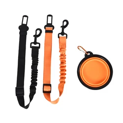Overseas Delivery Pet Seatbelt Buckle Foldable Bowl Kit Adjustable Pet Dog Safety Car Seat Belt