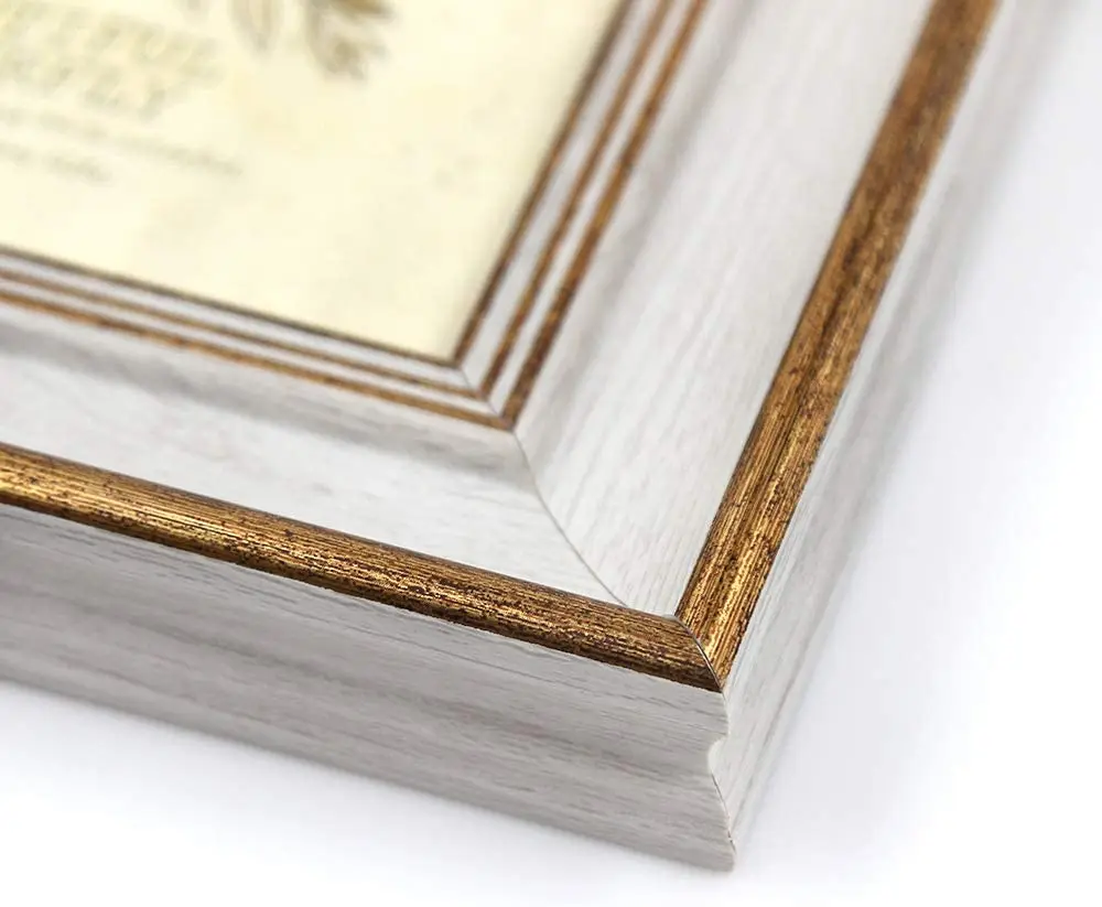 5x7 Picture Frame Antique Vintage Photo Frame White Gold for Desk Standing Wall Hanging Home Decor Wedding Gifts