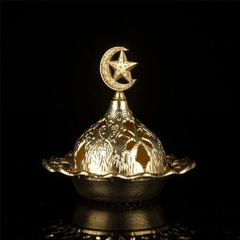 Metal Incense Burner Middle East style Vintage Censer Portable Buddhism Incense Holder Home Teahouse Aromatherapy Furnace