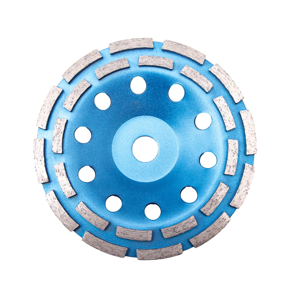 Professional made 180 mm double row diamond cup grinding wheel for polishing concrete, granite, marble, floor