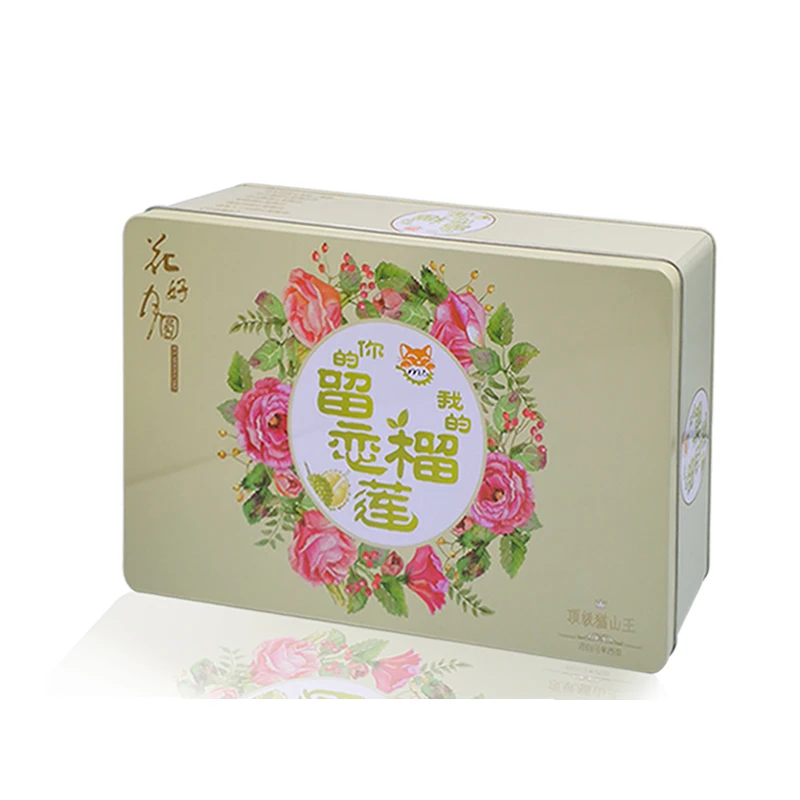 manufactures custom tin wedding cake box, metal box suitacase, rectangular large tin gift box keepsake