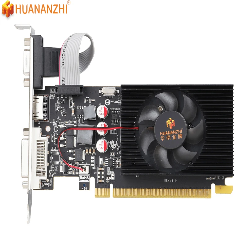 HUANANZHI GT220 1G LP GeForce Graphics card Gaming Gpu video card SDDR3 128BIT PCI Express 3.0 16X 1*HDMI+1*DVI+1*VGA 1336MHZ