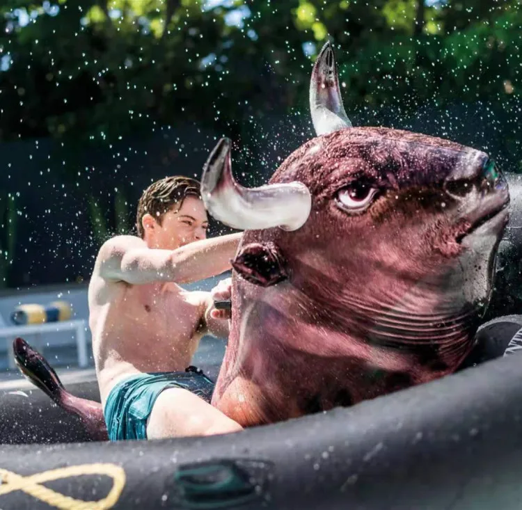 giant inflatable bull riding water toys pool floating