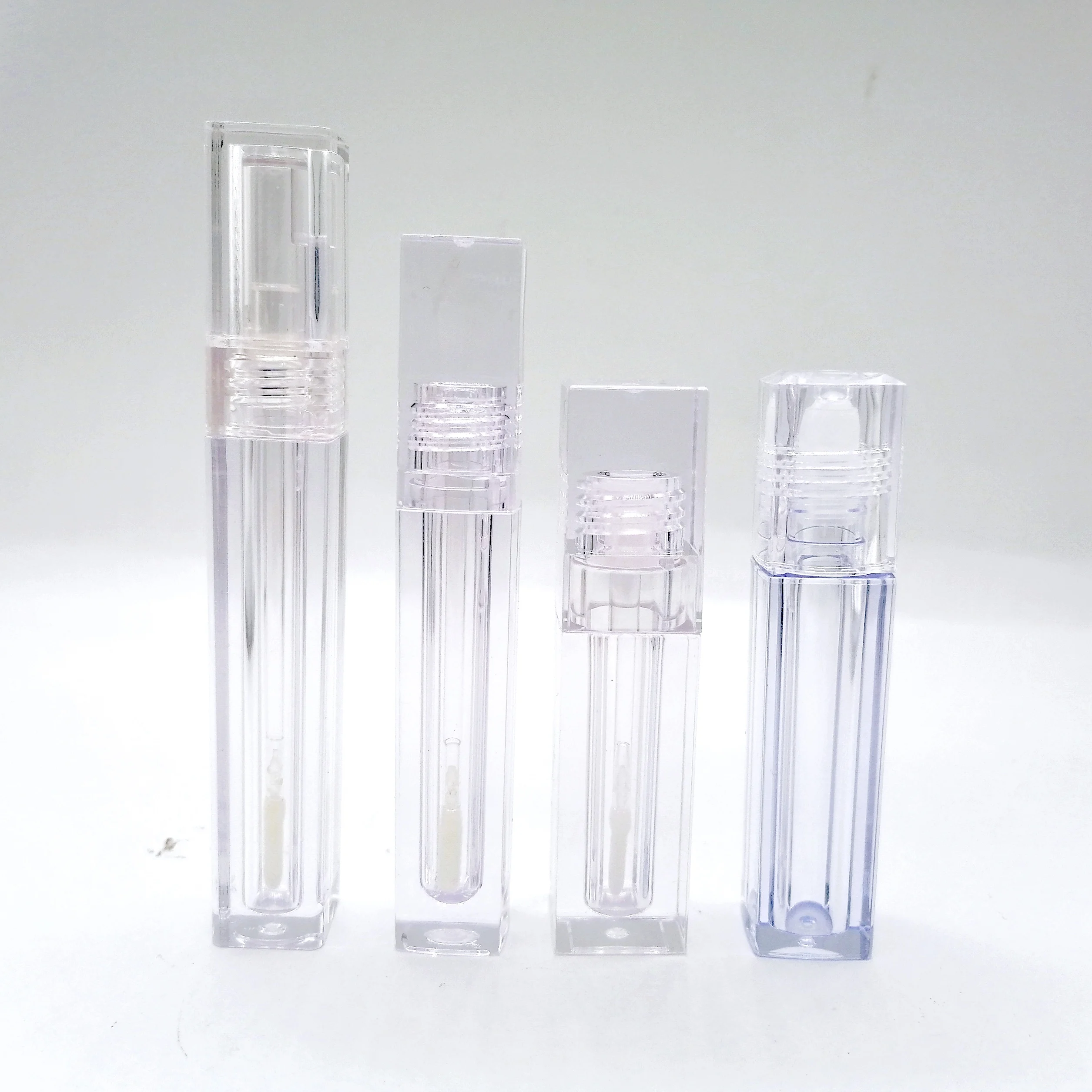 5ml lipgloss tubes empty clear square lip gloss tube with brush clear crystal lip gloss tube