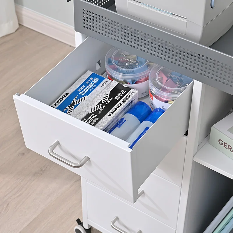 Custom Design Office Desk Storage Shelves Home Office File Organizer Cart Removable Bookshelf Desk Side Storage Cabinet