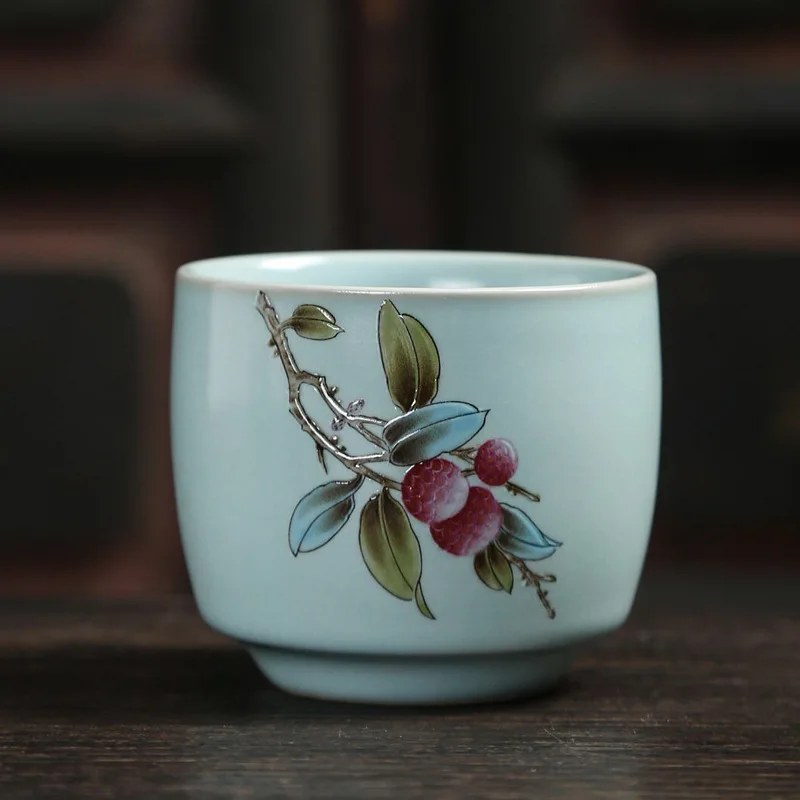 
Chinese style handmade ru-ceramic kungfu tea cup retro personal cup 150ml Crab claw pattern 